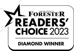 The Huntsville Forester Readers' Choice 2023 Diamond Winner logo featuring a star design embodies the spirit of unique weddings and new beginnings.